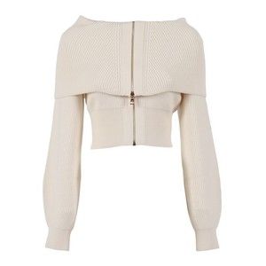 Elisabetta Franchi Cropped Off-The-Shoulder Knit Top - NWT